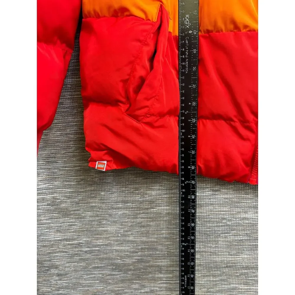 LEGO Puffer Jacket Youth XL Multicolor Stripe Rainbow Zip Insulated Winter